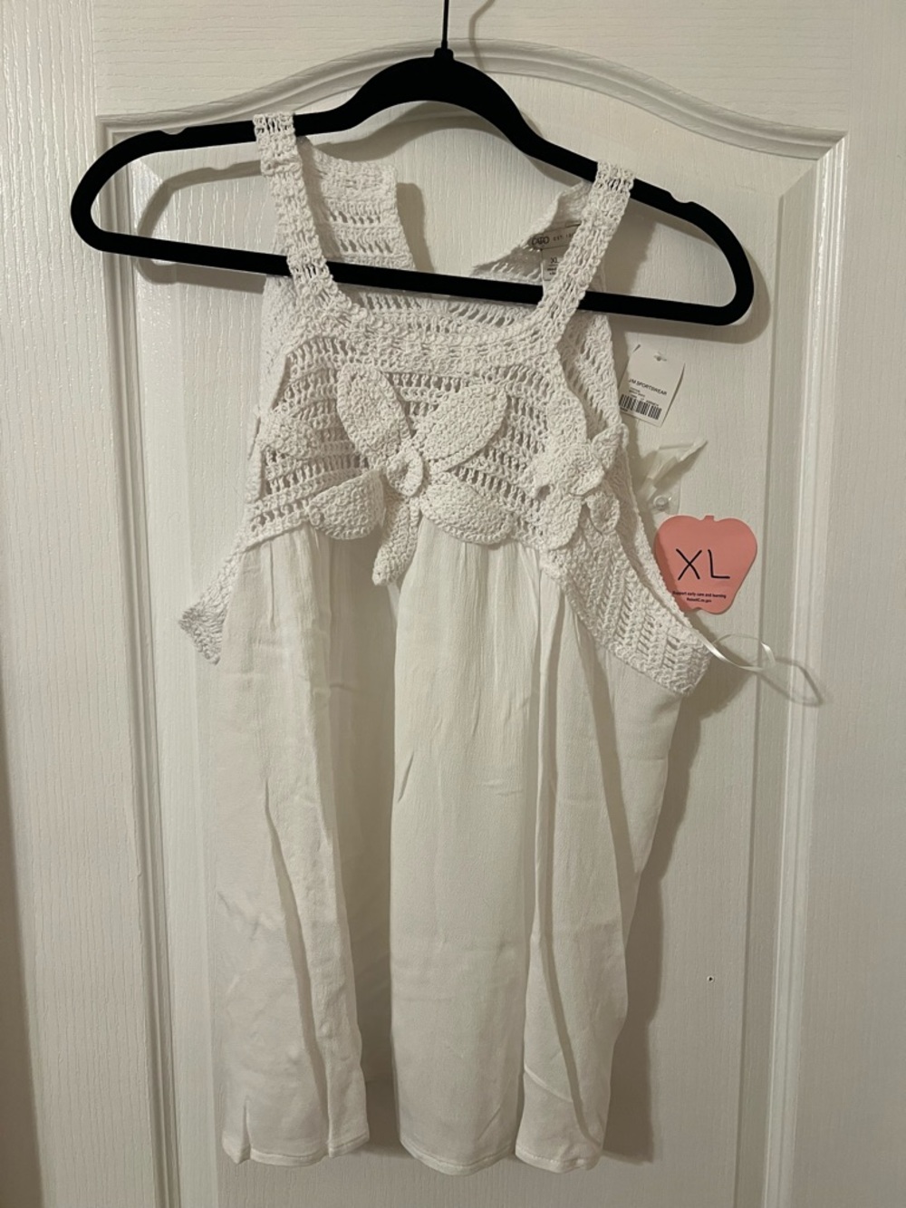 Cato White Crochet Tank Top